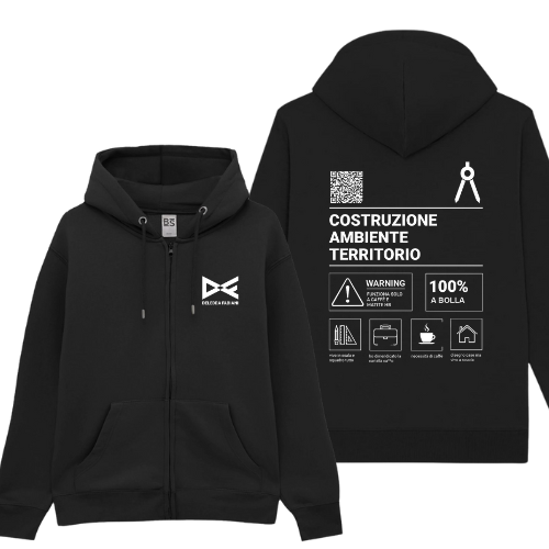 FELPA FULL ZIP DELEDDA costruzione