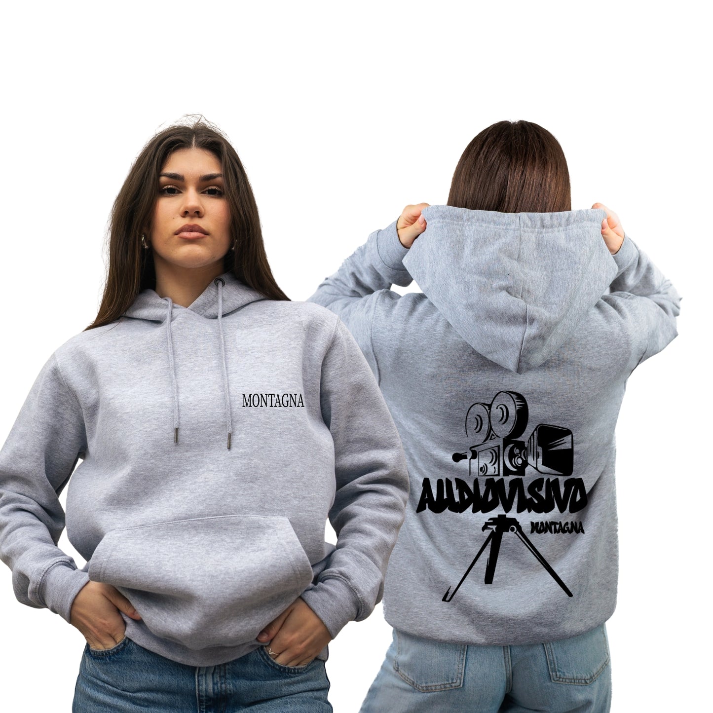 FELPA CON CAPPUCCIO AUDIOVISIVO MONTAGNA