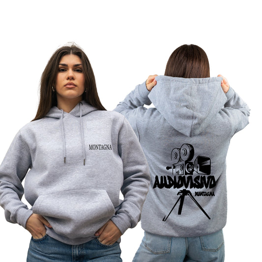 FELPA CON CAPPUCCIO AUDIOVISIVO MONTAGNA