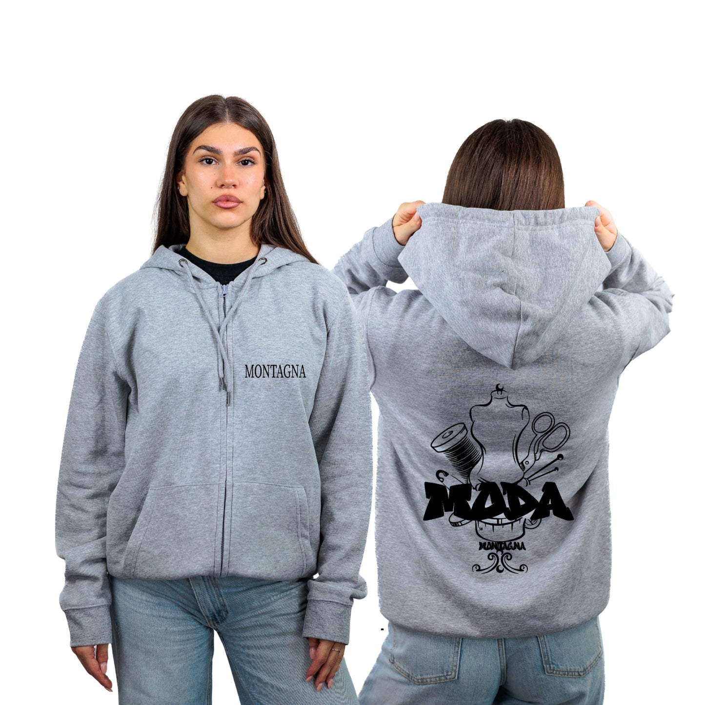 FELPA FULL ZIP MODA MONTAGNA