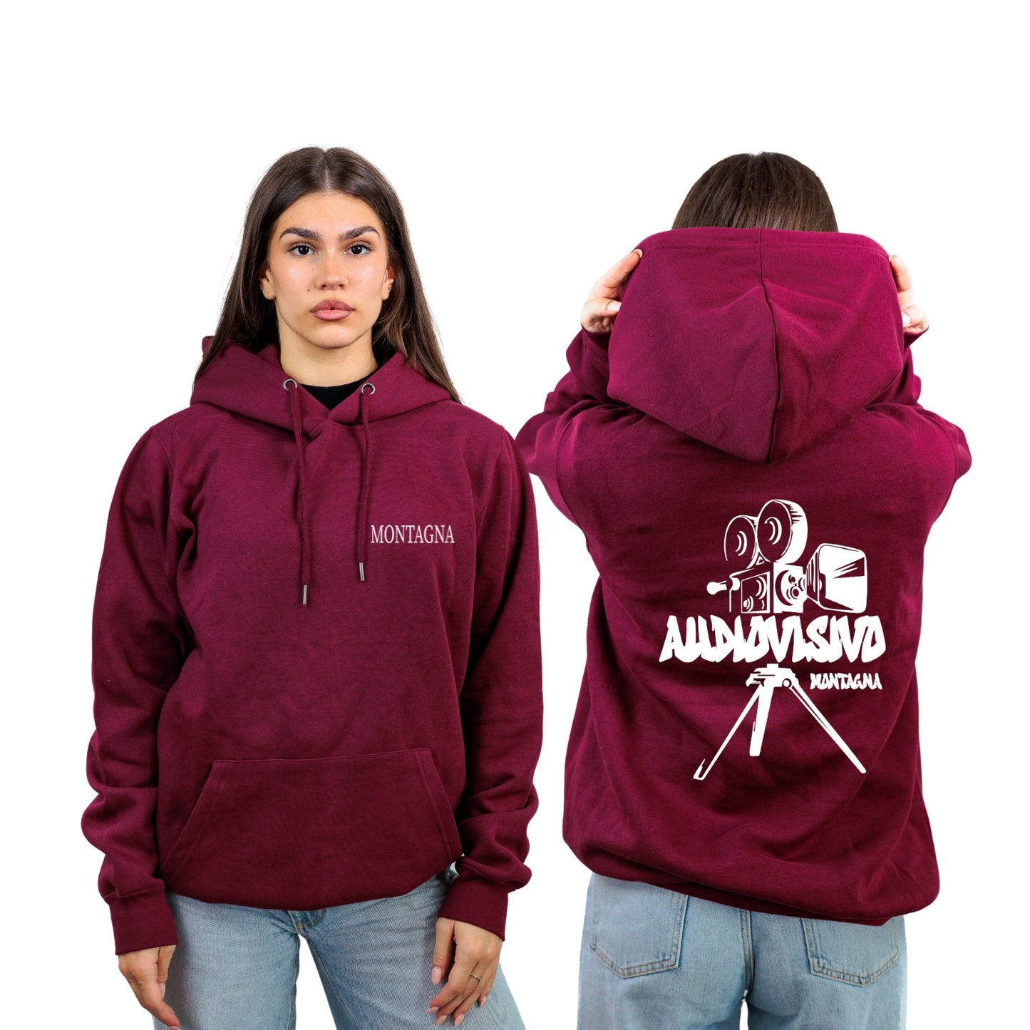 FELPA CON CAPPUCCIO AUDIOVISIVO MONTAGNA