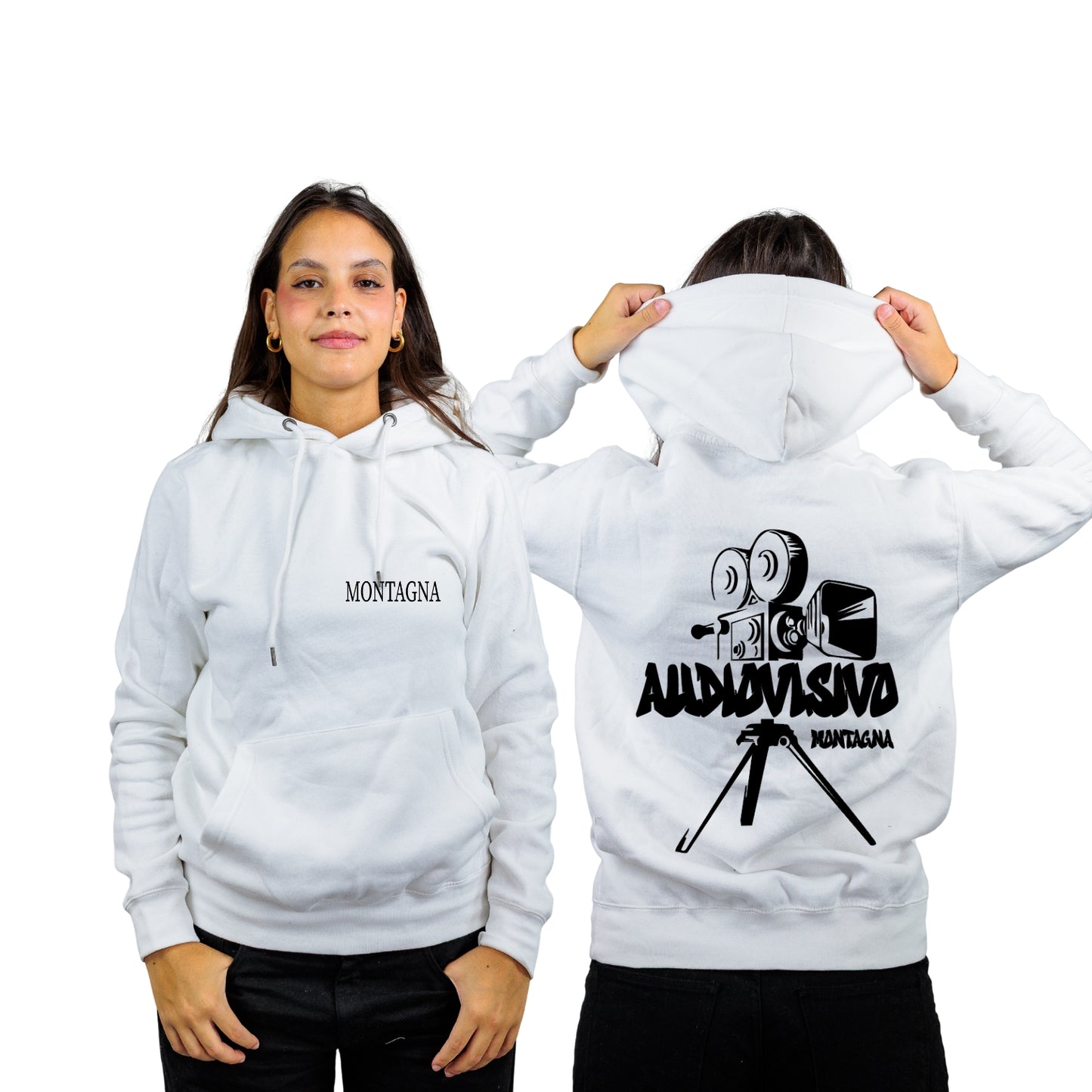 FELPA CON CAPPUCCIO AUDIOVISIVO MONTAGNA