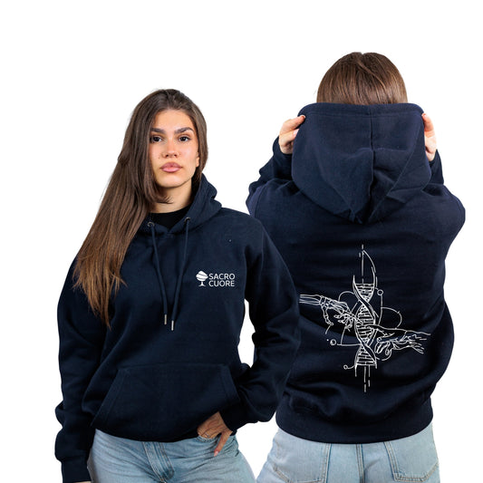 FELPA CON CAPPUCCIO SACRO CUORE