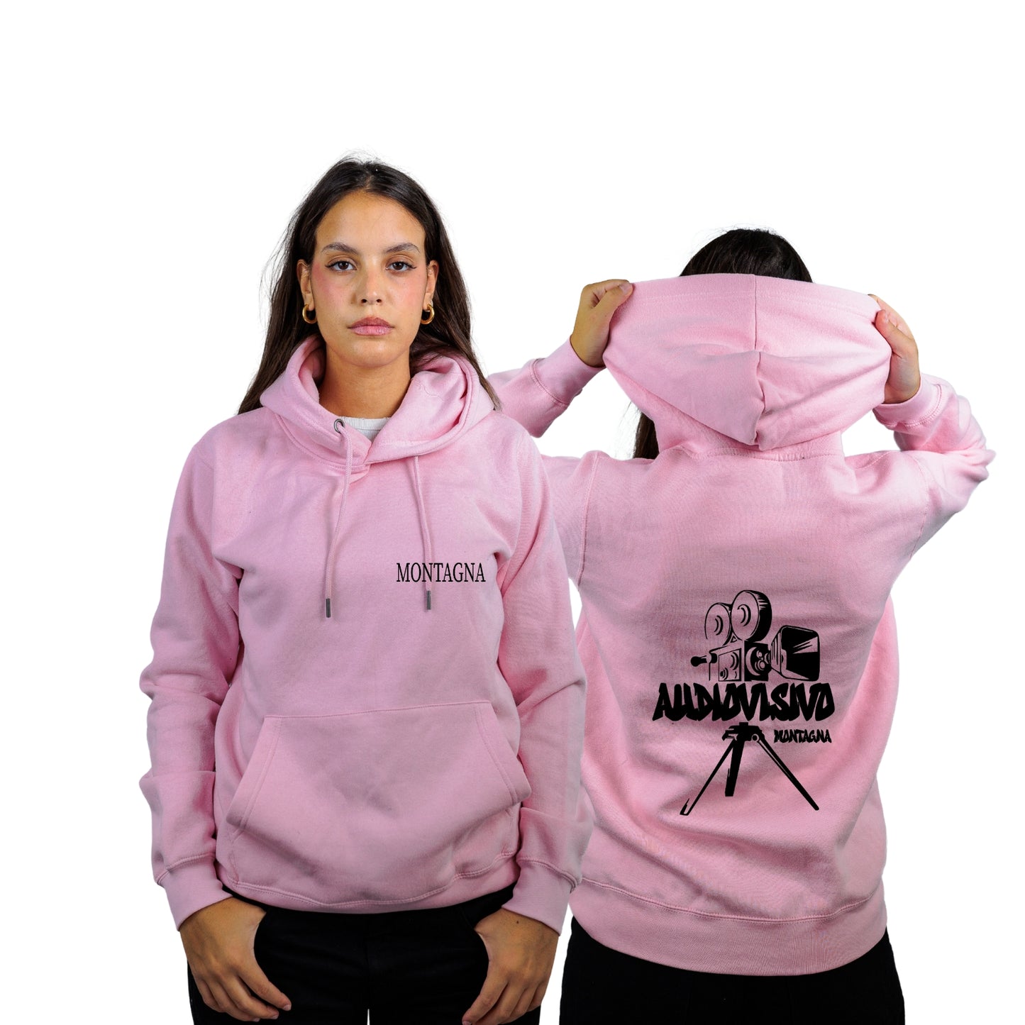 FELPA CON CAPPUCCIO AUDIOVISIVO MONTAGNA