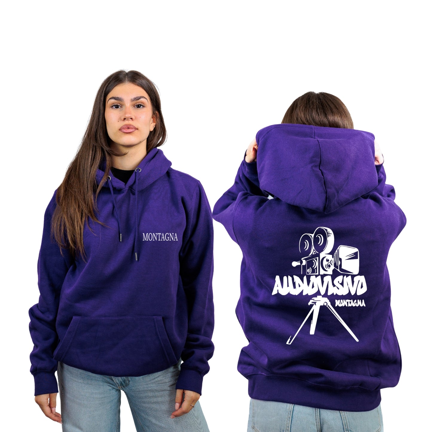 FELPA CON CAPPUCCIO AUDIOVISIVO MONTAGNA